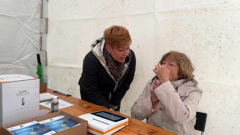 Hier à Sarreguemines, les passants étaient invités à tester leur capacité respiratoire